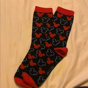 Disney Black and Red Mickey Pattern Socks